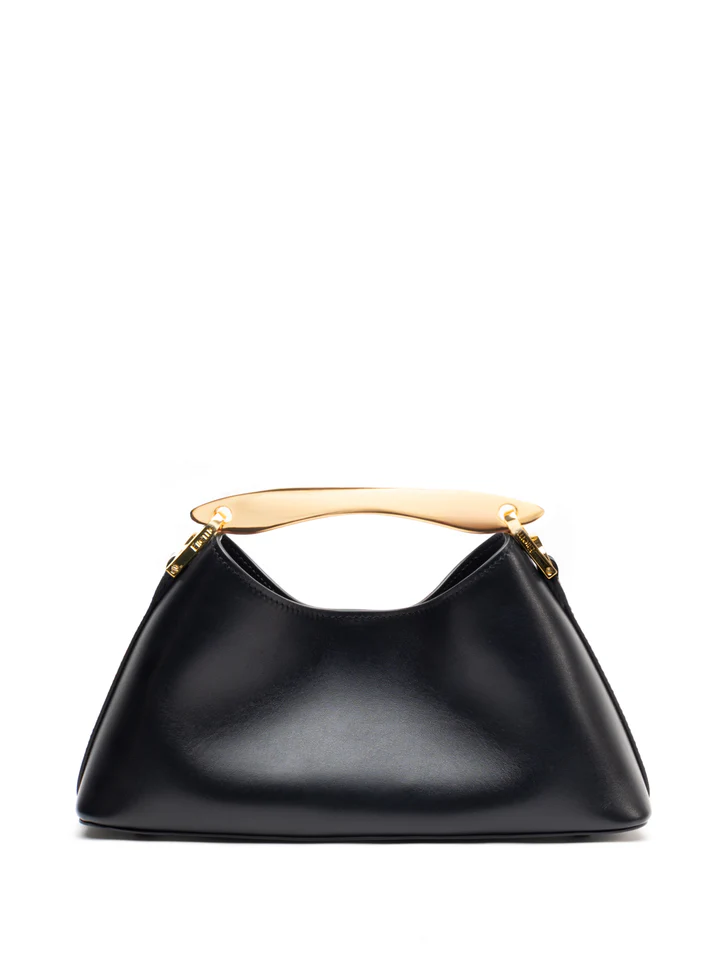 Vesker | Mini Boomerang Leather Black Gold